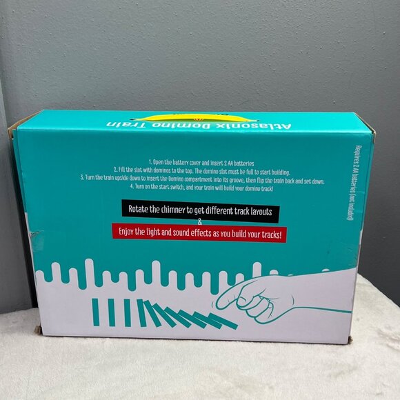 Atlasonix Domino Train Set Lights Sound Music Makes Track 40 Dominoes INCOMPLETE - Picture 5 of 8